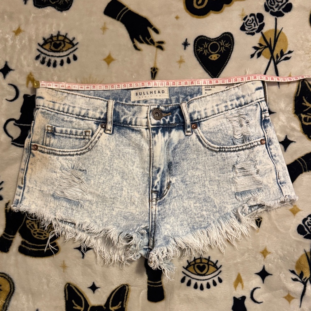 Pac Sun Bullhead Women's Light Blue Distressed Jean Shorts